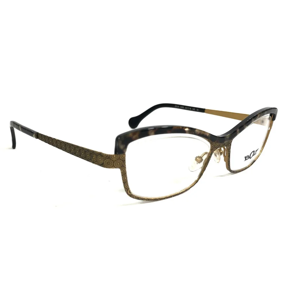 BOZ Eyeglasses Frames ZOUK 0050 Tortoise Gold Patterned Cat Eye 52-18-140